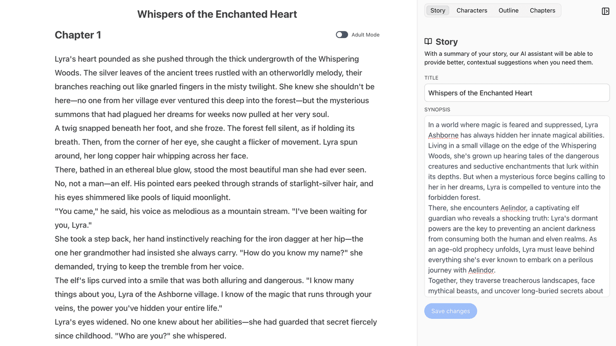 Distraction-free editor for writing erotica